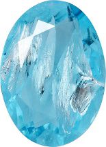 Oval Faceted Pointed Back (Doublets) Crystal Glass Stone, Aqua Blue 2 With Silver (60010-Ag-Tw), Czech Republic
