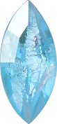 Navette Faceted Pointed Back (Doublets) Crystal Glass Stone, Aqua Blue 2 With Silver (60010-Ag-Tw), Czech Republic