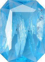 Octagon Faceted Pointed Back (Doublets) Crystal Glass Stone, Aqua Blue 2 With Silver (60020-Ag-Tw), Czech Republic