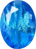 Oval Faceted Pointed Back (Doublets) Crystal Glass Stone, Aqua Blue 3 With Silver (60040-Ag-Tw), Czech Republic