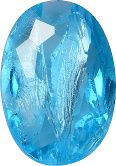 Oval Faceted Pointed Back (Doublets) Crystal Glass Stone, Aqua Blue 3 With Silver (60020-Ag-Tw), Czech Republic