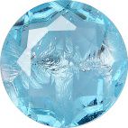 Round Faceted Pointed Back (Doublets) Crystal Glass Stone, Aqua Blue 3 With Silver (60010-Ag-Tw), Czech Republic