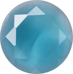 Round Faceted Pointed Back (Doublets) Crystal Glass Stone, Aqua Blue 5 Milky Colours (04030-60020-K), Czech Republic