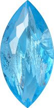 Navette Faceted Pointed Back (Doublets) Crystal Glass Stone, Aqua Blue 3 With Silver (60020-Ag-Tw), Czech Republic