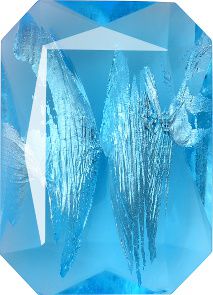 Octagon Faceted Pointed Back (Doublets) Crystal Glass Stone, Aqua Blue 3 With Silver (60020-Ag-Tw), Czech Republic