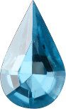 Pear Faceted Pointed Back (Doublets) Crystal Glass Stone, Aqua Blue 4 Transparent With Aluminium (60020-Al), Czech Republic