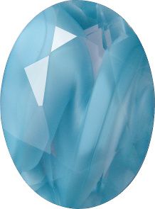 Oval Faceted Pointed Back (Doublets) Crystal Glass Stone, Aqua Blue 4 Pearl Colours (64000-0003), Czech Republic