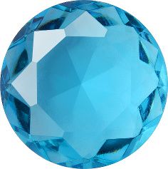 Round Faceted Pointed Back (Doublets) Crystal Glass Stone, Aqua Blue 4 Transparent (60020), Czech Republic