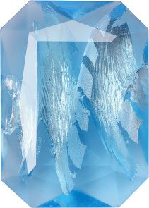 Octagon Faceted Pointed Back (Doublets) Crystal Glass Stone, Aqua Blue 4 With Silver (30000-Ag-Tw), Czech Republic