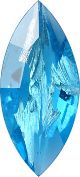 Navette Faceted Pointed Back (Doublets) Crystal Glass Stone, Aqua Blue 4 With Silver (60030-Ag-Tw), Czech Republic