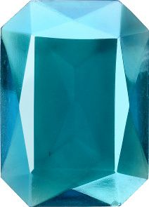 Octagon Faceted Pointed Back (Doublets) Crystal Glass Stone, Aqua Blue 5 Transparent With Blue Hematite (60030-Bh), Czech Republic