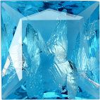 Square Faceted Pointed Back (Doublets) Crystal Glass Stone, Aqua Blue 5 With Silver (60020-Ag-Tw), Czech Republic