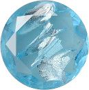 Round Faceted Pointed Back (Doublets) Crystal Glass Stone, Aqua Blue 5 With Silver (60010-Ag-Tw), Czech Republic