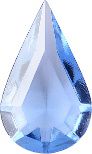 Pear Faceted Pointed Back (Doublets) Crystal Glass Stone, Aqua Blue 7 Transparent (30010), Czech Republic