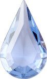Pear Faceted Pointed Back (Doublets) Crystal Glass Stone, Aqua Blue 7 Transparent (30000), Czech Republic
