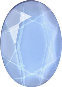Oval Faceted Flat Back Crystal Glass Stone, Aqua Blue 8 Transparent (30010), Czech Republic