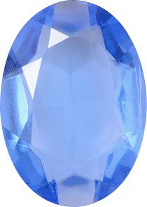 Oval Faceted Pointed Back (Doublets) Crystal Glass Stone, Aqua Blue 10 Transparent (30010-L), Czech Republic