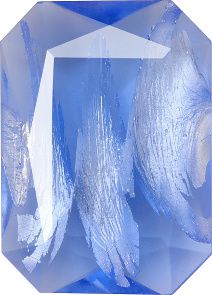 Octagon Faceted Pointed Back (Doublets) Crystal Glass Stone, Aqua Blue 10 With Silver (30010-Ag-Tw), Czech Republic