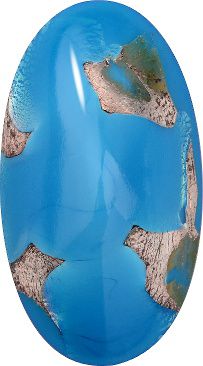 Oval Cabochons Flat Back Crystal Glass Stone, Aqua Blue 11 With Silver (630425), Czech Republic