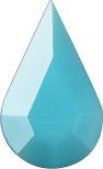 Pear Faceted Pointed Back (Doublets) Crystal Glass Stone, Aqua Blue 11 Opaque With Gold Foil (63121-Gf), Czech Republic