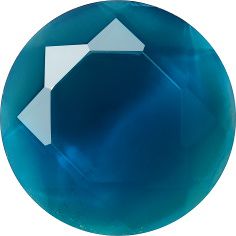 Round Faceted Pointed Back (Doublets) Crystal Glass Stone, Aqua Blue 11 Milky Colours (04030-60070-K), Czech Republic