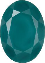 Oval Faceted Pointed Back (Doublets) Crystal Glass Stone, Aqua Blue 12 Opaque (63143-St), Czech Republic