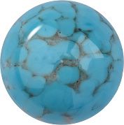 Round Cabochons Flat Back Crystal Glass Stone, Aqua Blue 12 Matrix Colours (Blue-Turq-Matrix), Czech Republic