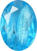 Oval Faceted Pointed Back (Doublets) Crystal Glass Stone, Aqua Blue 12 With Silver (60020-Ag-Tw), Czech Republic