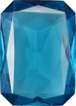 Octagon Faceted Pointed Back (Doublets) Crystal Glass Stone, Aqua Blue 13 Transparent (60020-K), Czech Republic