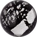 Round Cabochons Flat Back Crystal Glass Stone, Black 1 With Silver (239808), Czech Republic