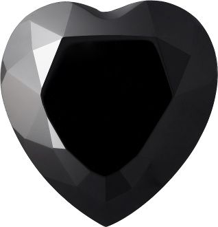 Heart Faceted Pointed Back (Doublets) Crystal Glass Stone, Black 1 Opaque (23980), Czech Republic