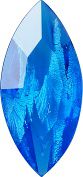 Navette Faceted Pointed Back (Doublets) Crystal Glass Stone, Blue 1 With Silver (60030-Ag-Tw), Czech Republic