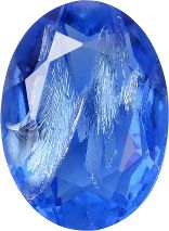 Oval Faceted Pointed Back (Doublets) Crystal Glass Stone, Blue 2 With Silver (30020-Ag-Tw), Czech Republic