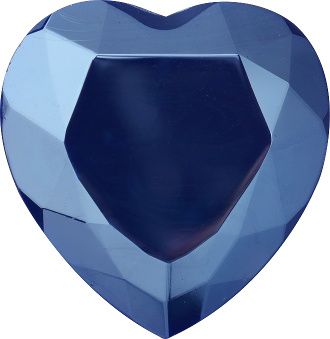 Heart Faceted Pointed Back (Doublets) Crystal Glass Stone, Blue 2 Opaque With Honey (33060-Ho), Czech Republic