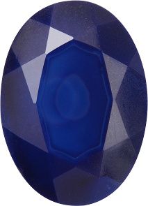 Oval Faceted Pointed Back (Doublets) Crystal Glass Stone, Blue 2 Opaque (34030), Czech Republic