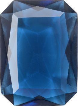 Octagon Faceted Pointed Back (Doublets) Crystal Glass Stone, Blue 3 Transparent (30330-L), Czech Republic