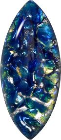 Navette Cabochons Flat Back Crystal Glass Stone, Blue 4 Specials (06045), Czech Republic