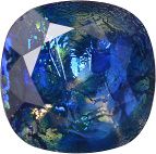 Rounded Square Faceted Pointed Back (Doublets) Crystal Glass Stone, Blue 4 Specials (06045), Czech Republic