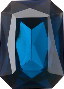 Octagon Faceted Pointed Back (Doublets) Crystal Glass Stone, Blue 5 Transparent With Chrome (60030-Chr), Czech Republic