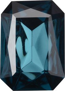 Octagon Faceted Pointed Back (Doublets) Crystal Glass Stone, Blue 5 Transparent With Chrome (60020-Chr), Czech Republic