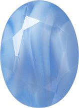 Oval Faceted Pointed Back (Doublets) Crystal Glass Stone, Blue 6 Pearl Colours (34000-00030-Tw), Czech Republic
