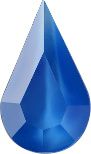 Pear Faceted Pointed Back (Doublets) Crystal Glass Stone, Blue 6 Moonshine (00375), Czech Republic