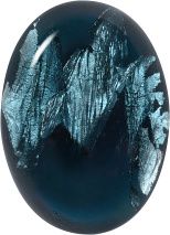 Oval Cabochons Flat Back Crystal Glass Stone, Blue 8 With Silver (30330-L-Ag-Tw), Czech Republic