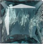 Square Faceted Pointed Back (Doublets) Crystal Glass Stone, Blue 10 With Silver (30330-L-Ag-Tw), Czech Republic