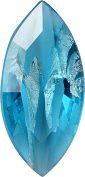 Navette Faceted Pointed Back (Doublets) Crystal Glass Stone, Blue 11 With Silver (60020-Ag-Tw), Czech Republic