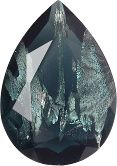 Pear Faceted Pointed Back (Doublets) Crystal Glass Stone, Blue 12 With Silver (30330-L-Ag-Tw), Czech Republic