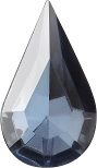 Pear Faceted Pointed Back (Doublets) Crystal Glass Stone, Blue 13 Transparent With Aluminium (40020-K-Al), Czech Republic