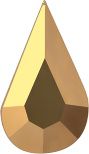 Pear Faceted Pointed Back (Doublets) Crystal Glass Stone, Blue 13 Transparent With Amber (000300-Amb), Czech Republic