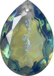 Pear Sew-On Crystal Glass Stone, Blue 15 Mexico Opals (Mex-30), Czech Republic