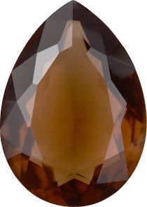 Pear Faceted Pointed Back (Doublets) Crystal Glass Stone, Brown 1 Transparent (10210), Czech Republic